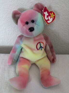 Vintage Peace Beanie Baby Tie-Dye 1996 with Tag